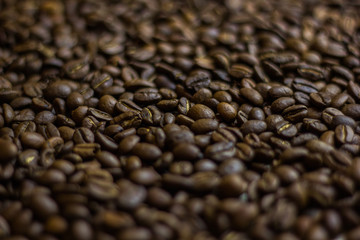 black Coffee beans texture background