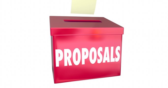 Proposals Box Submit Business Plan Offer Sales Bid Animation 4K