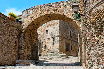 Medieval town  Peratallada in Catalonia, Spain