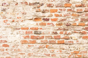 Old red brick wall background texture