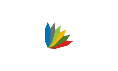 shape colouring polygon technology logo
