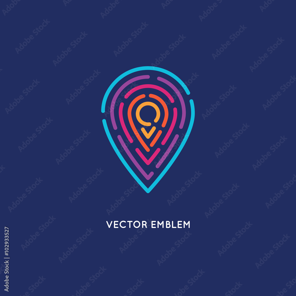 Aufkleber vector abstract logo design template in trendy linear style