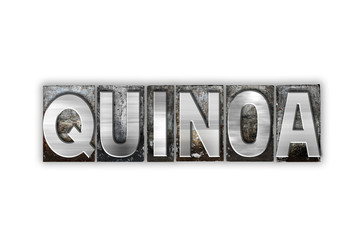 Fototapeta na wymiar Quinoa Concept Isolated Metal Letterpress Type