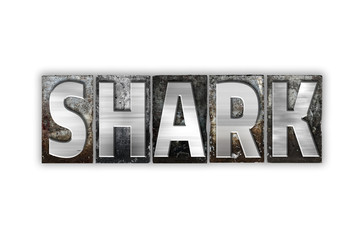 Shark Concept Isolated Metal Letterpress Type