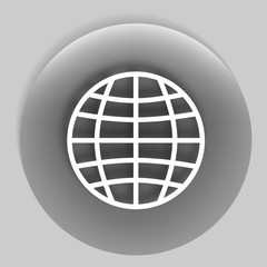 Obraz premium Flat paper cut style icon of globe