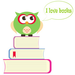 owl. I like to read books. vector