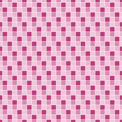 Vector seamless pattern. Geometric seamless pattern. Mosaic seamless pattern. Texture consisting of square elements. The pattern elements are arranged on a white background. In magenta.