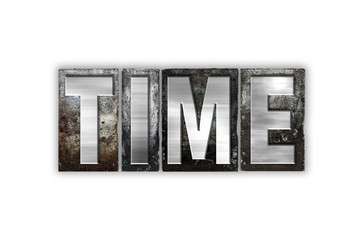 Time Concept Isolated Metal Letterpress Type