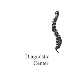 Silhouette spine diagnostic on a white background