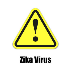 Zika virus warning sign on a yellow background