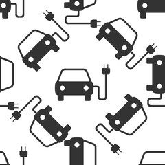 Electric powered car symbol icon pattern