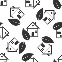Eco House icon pattern