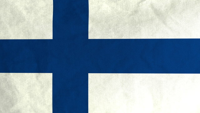 Finnish flag waving in the wind (full frame footage in 4K UHD resolution).