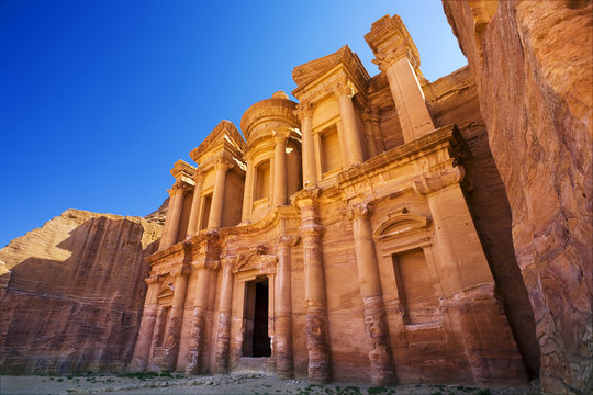 Jordan. Petra (Petra Archaeological Park). Facade of El Deir (the Monastery)
