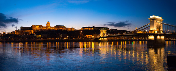 Fototapeta na wymiar Chain bridge in Budapest, Hungary, Europe.