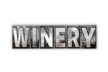 Winery Concept Isolated Metal Letterpress Type