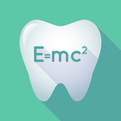 long shadow tooth icon with the Theory of Relativity formula