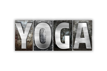 Yoga Concept Isolated Metal Letterpress Type