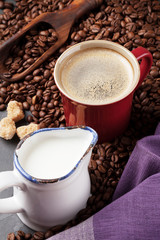 Coffee, milk and brown sugar