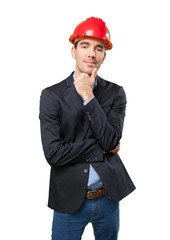 Doubtful young architect