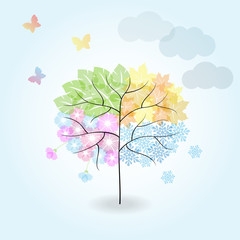 Four Seasons Tree: spring, summer, autumn, winter.