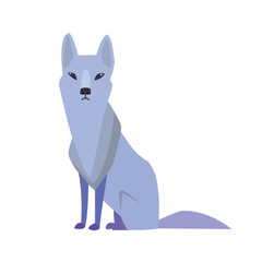 Illustration of funny wolf, vector cartoon image