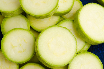 The slices of zucchini