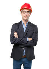 Confident young architect