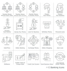 ebanking line icons