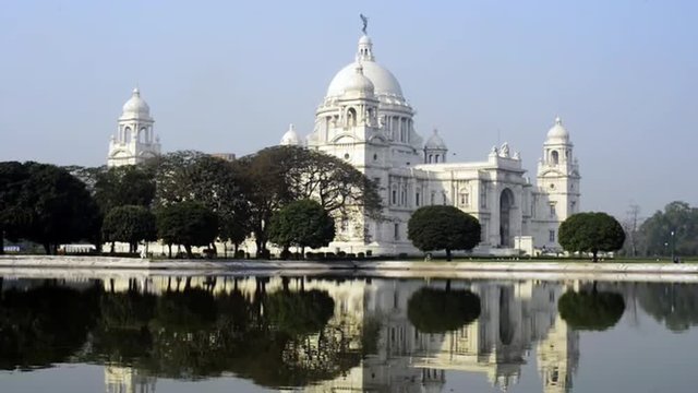 Locked-on shot of the Victoria Memorial, Kolkata, West Bengal, India