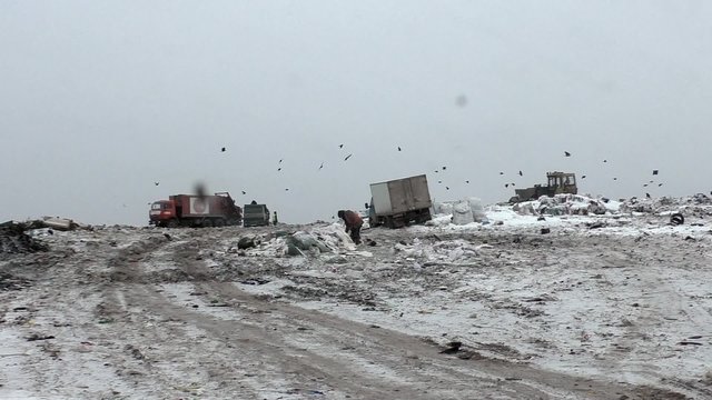 view on city garbage dump
