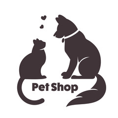 Cat and dog vector signs and logo. 