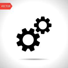 two gears vector icon