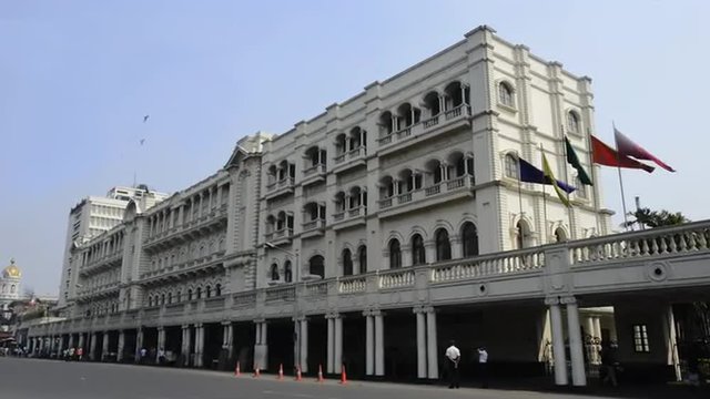 Locked-on shot of the Oberoi Grand Hotel, Kolkata, West Bengal, India