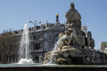 Parte posterior de la fuente de La Cibeles en Madrid