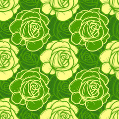 Spring Floral Rose Seamless Vector Pattern 11