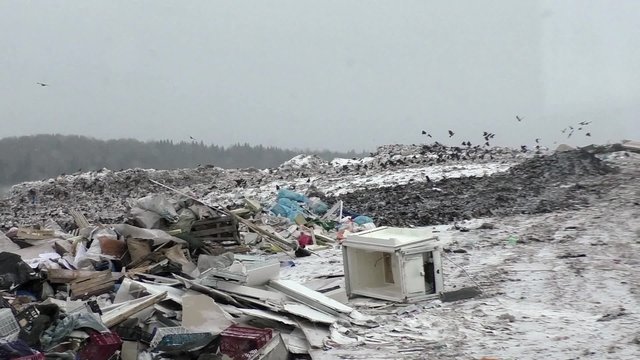 view on city garbage dump