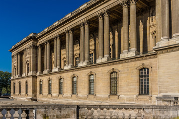 Fototapeta na wymiar View of Louvre Museum from Place du Louvre. Paris. France.