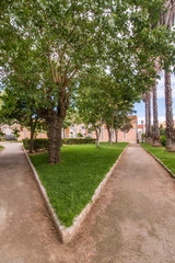 Obraz premium View of the beautiful garden of Alameda located in Faro, Portugal.