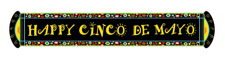 Cinco De Mayo Festive Banner - Colorful Happy Cinco De Mayo horizontal banner. Eps10