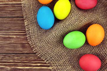 Photo painted in different colors Easter eggs
