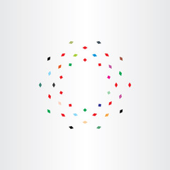 colorful particles squares fly circle motion vector icon backgro