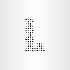 l vector letter l black dots icon
