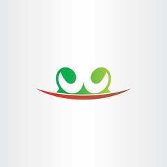 letter w plant green red vector icon logo