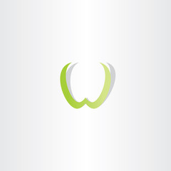 light green w letter icon vector element
