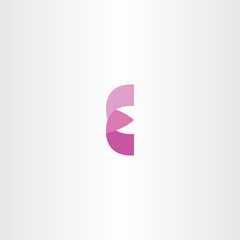 purple e logo vector symbol letter e icon