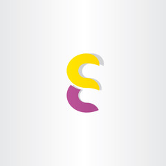 purple yellow letter e logotype logo symbol