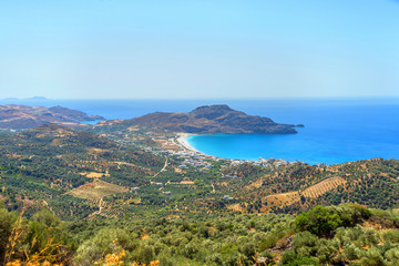 Fototapeta na wymiar A rough cretan landscape during a sunny summer day, Crete, Greec