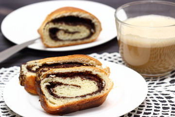 pieces of poppy rolls, sweet bun