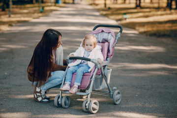 Family walk in the park